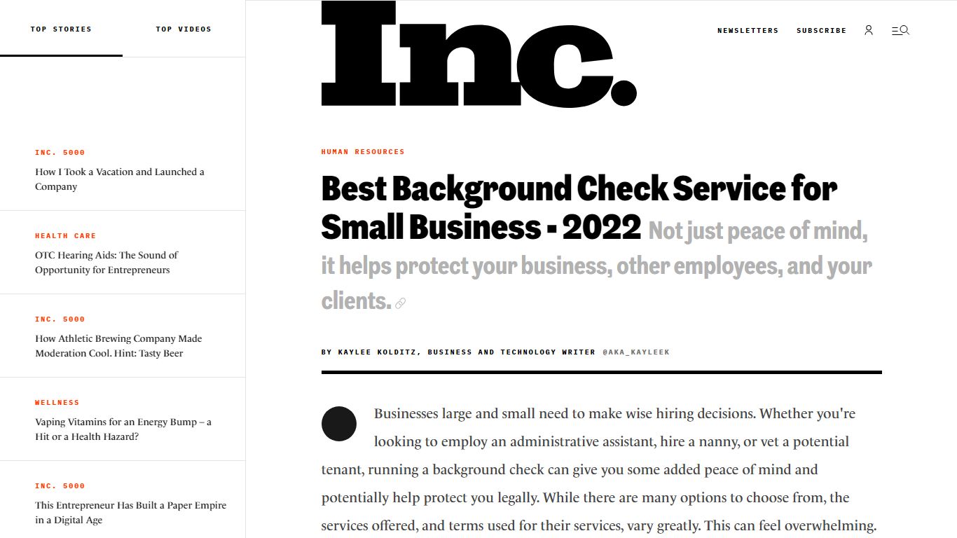 Best Background Check Service for Small Business - 2022